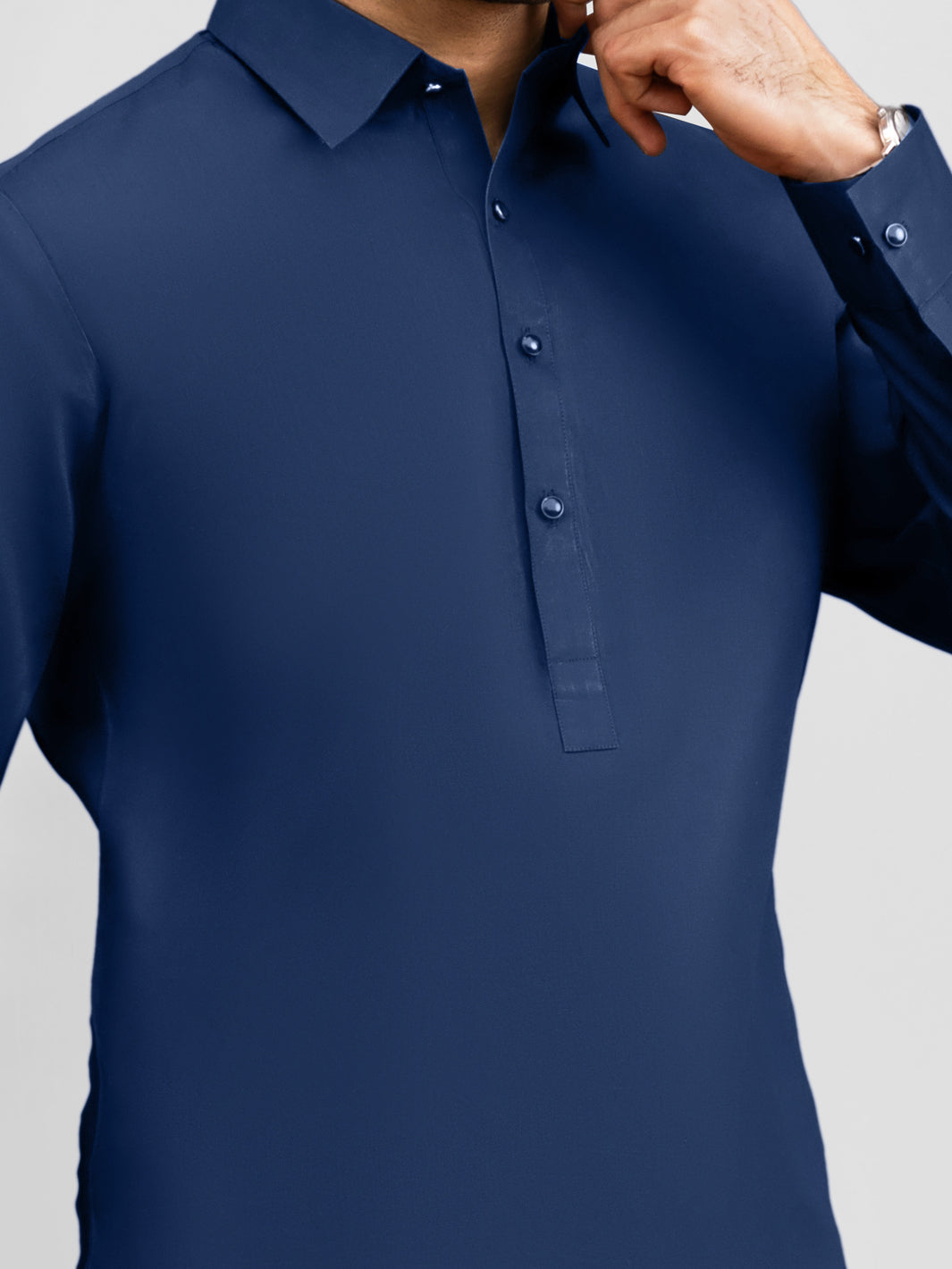 Blue Cotton Unstitched Fabric | PMU 1012