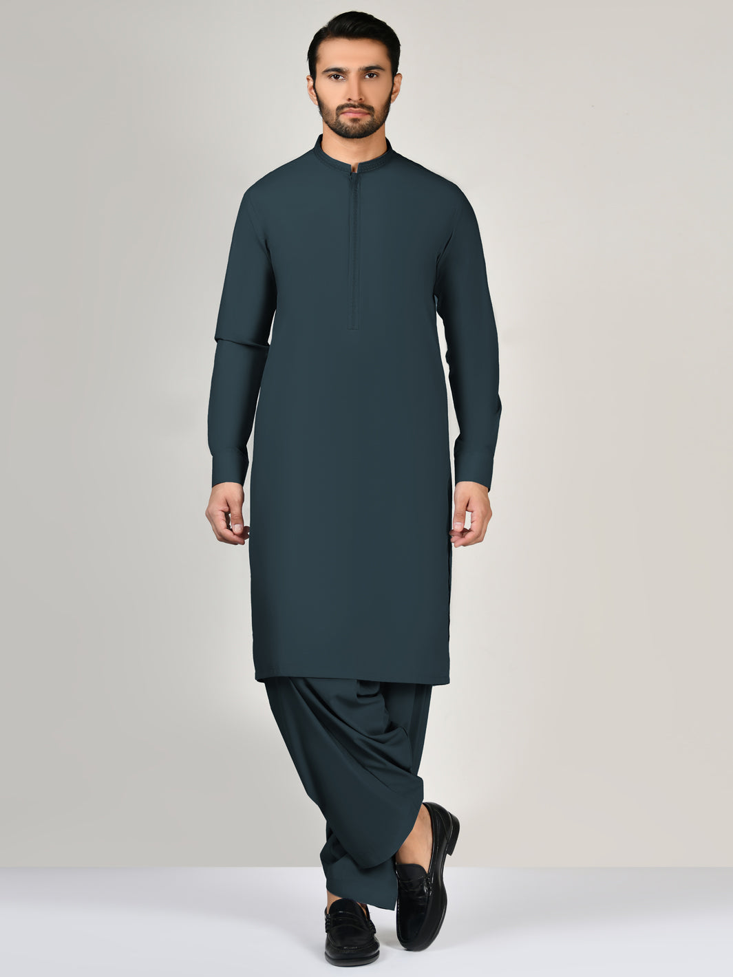 Aqua Blended Unstitched Fabric | PMU 1010