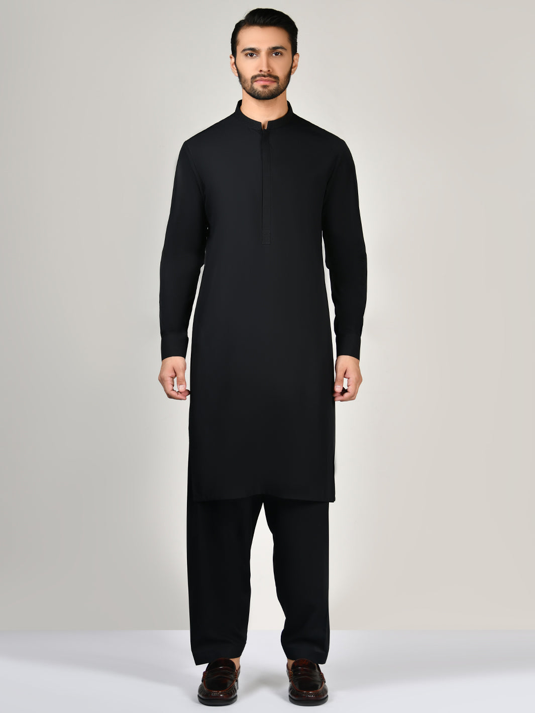 Black Blended Unstitched Fabric | PMU 1004