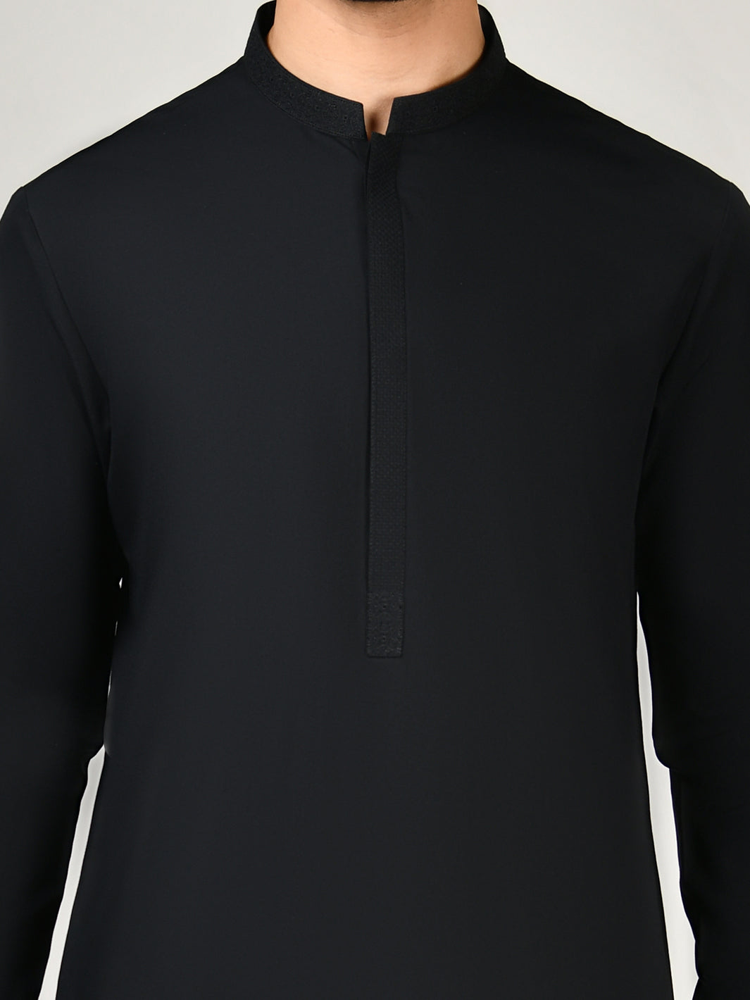 Black Blended Unstitched Fabric | PMU 1004