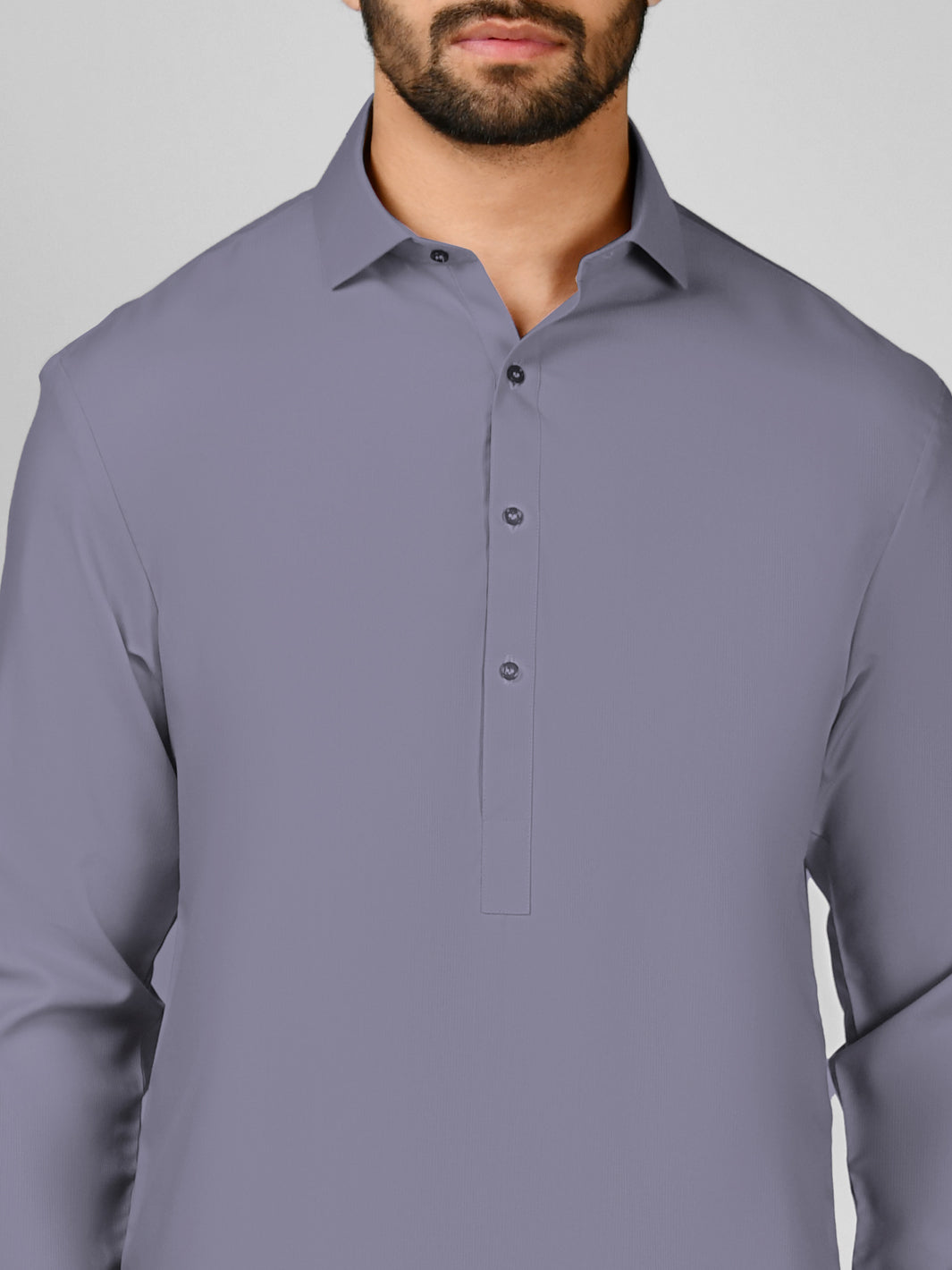Grey Blended Unstitched Fabric | PMU 1002