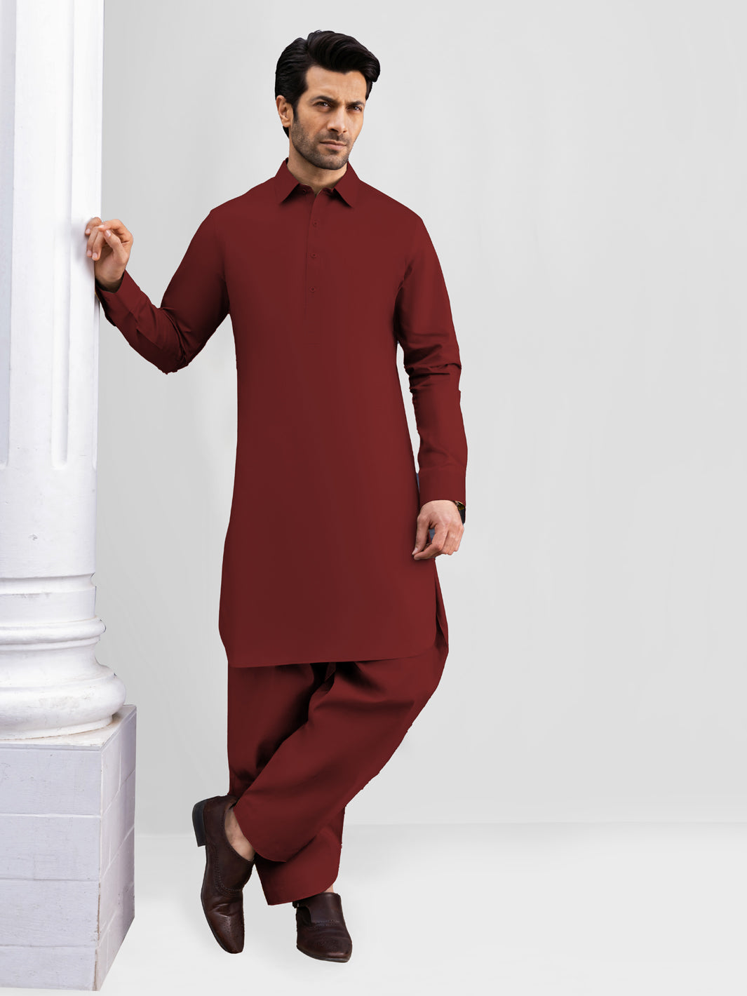 Red Cotton Unstitched Fabric | PMU 1014