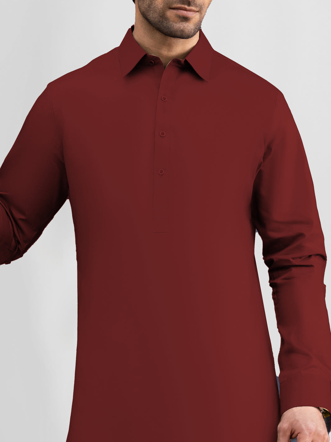 Red Cotton Unstitched Fabric | PMU 1014