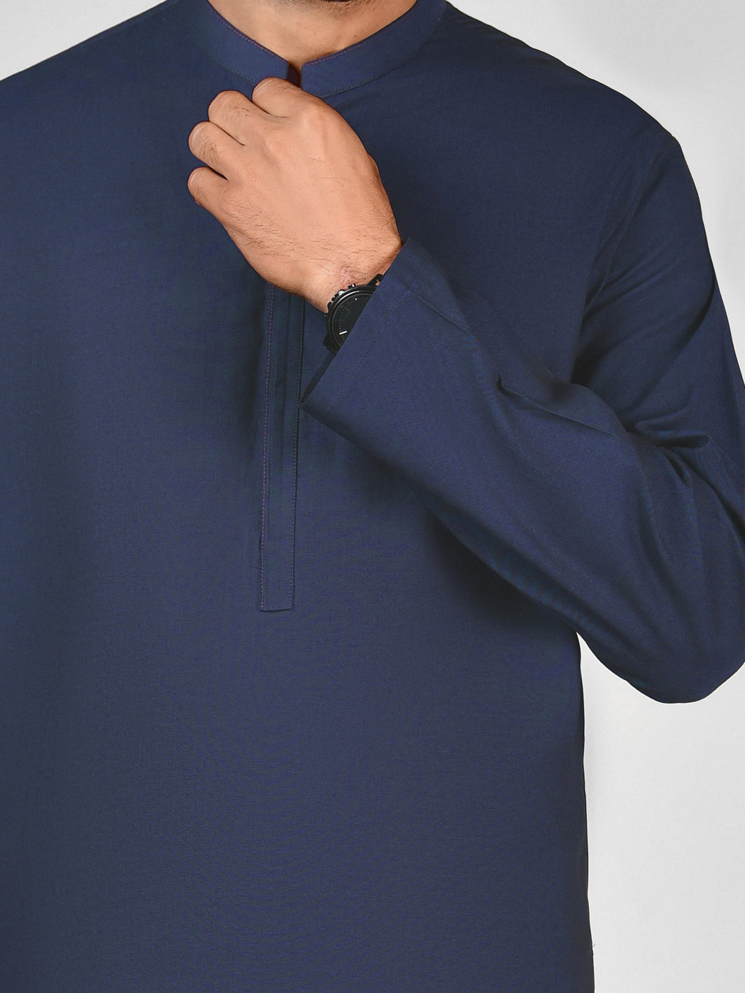 Blue Blended Unstitched Fabric | PMU 1005