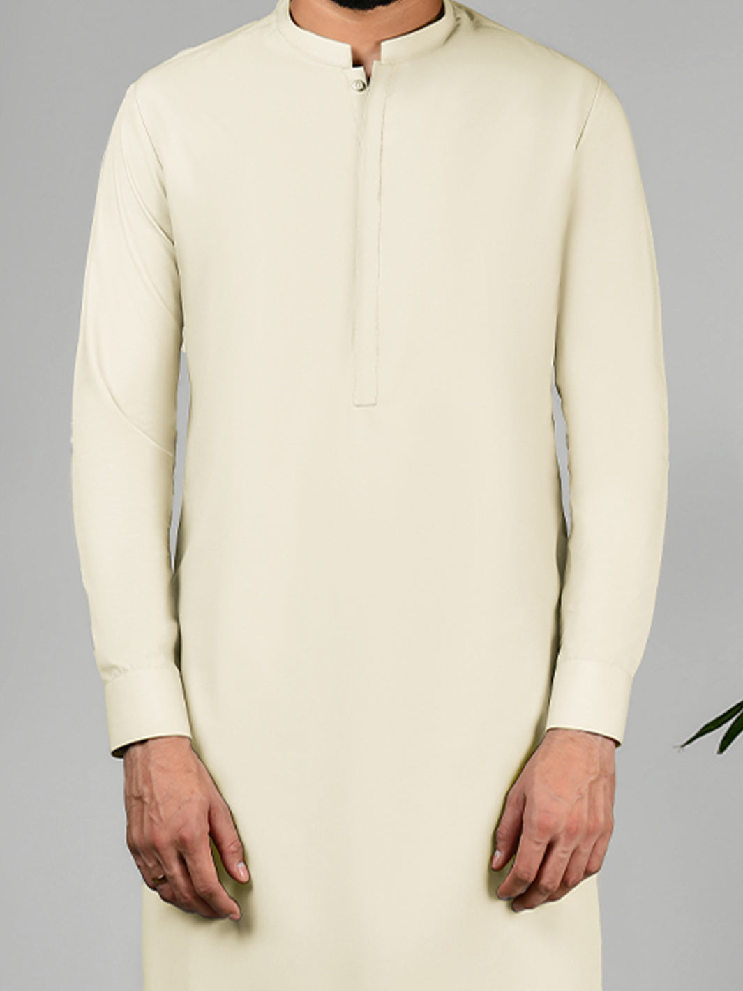 Cream Latha Unstitched Fabric | PMU 1022