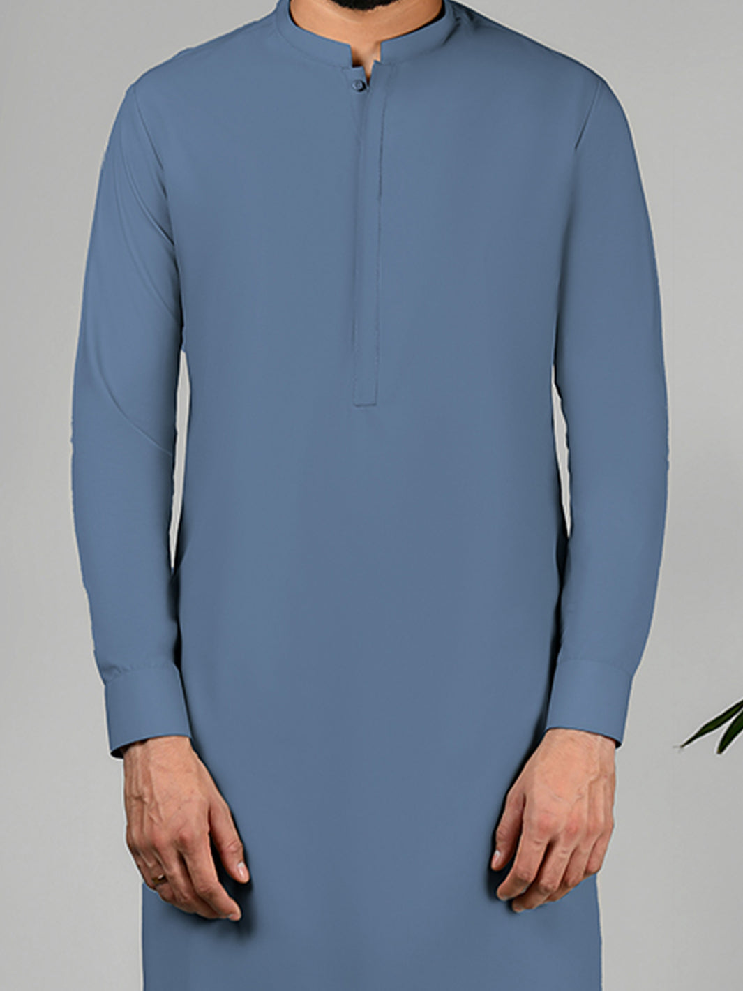 Denim Blue Latha Unstitched Fabric | PMU 1018