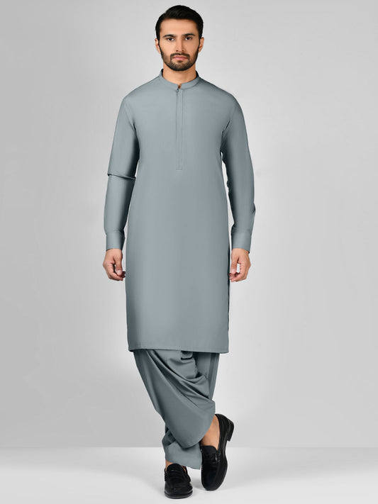 Grey Blended Unstitched Fabric | PMU 1007