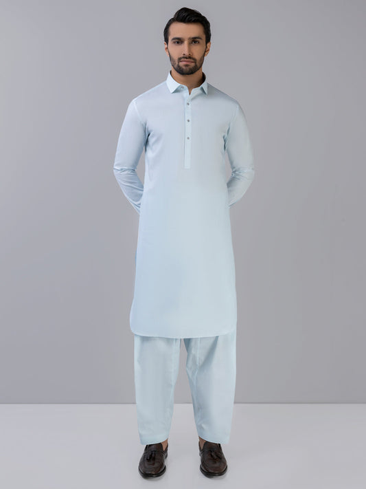Blue Latha Unstitched Fabric | PMU 1024