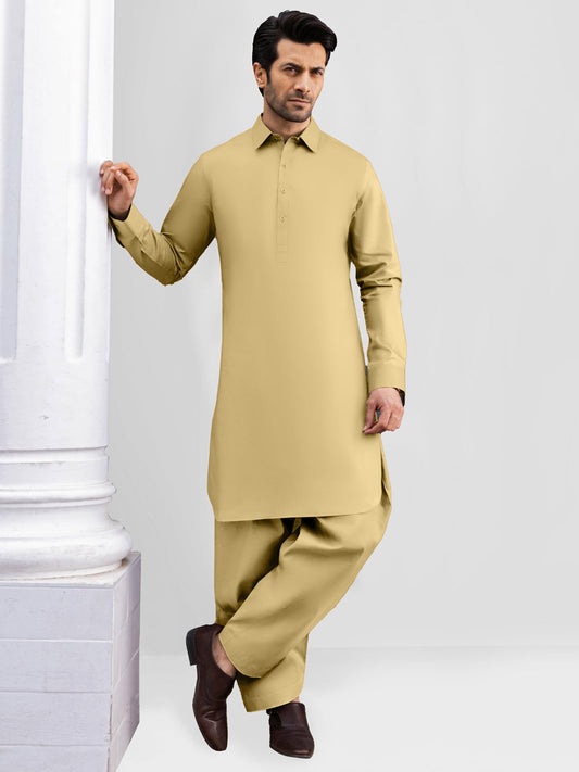 Mustard Cotton Unstitched Fabric | PMU 1016