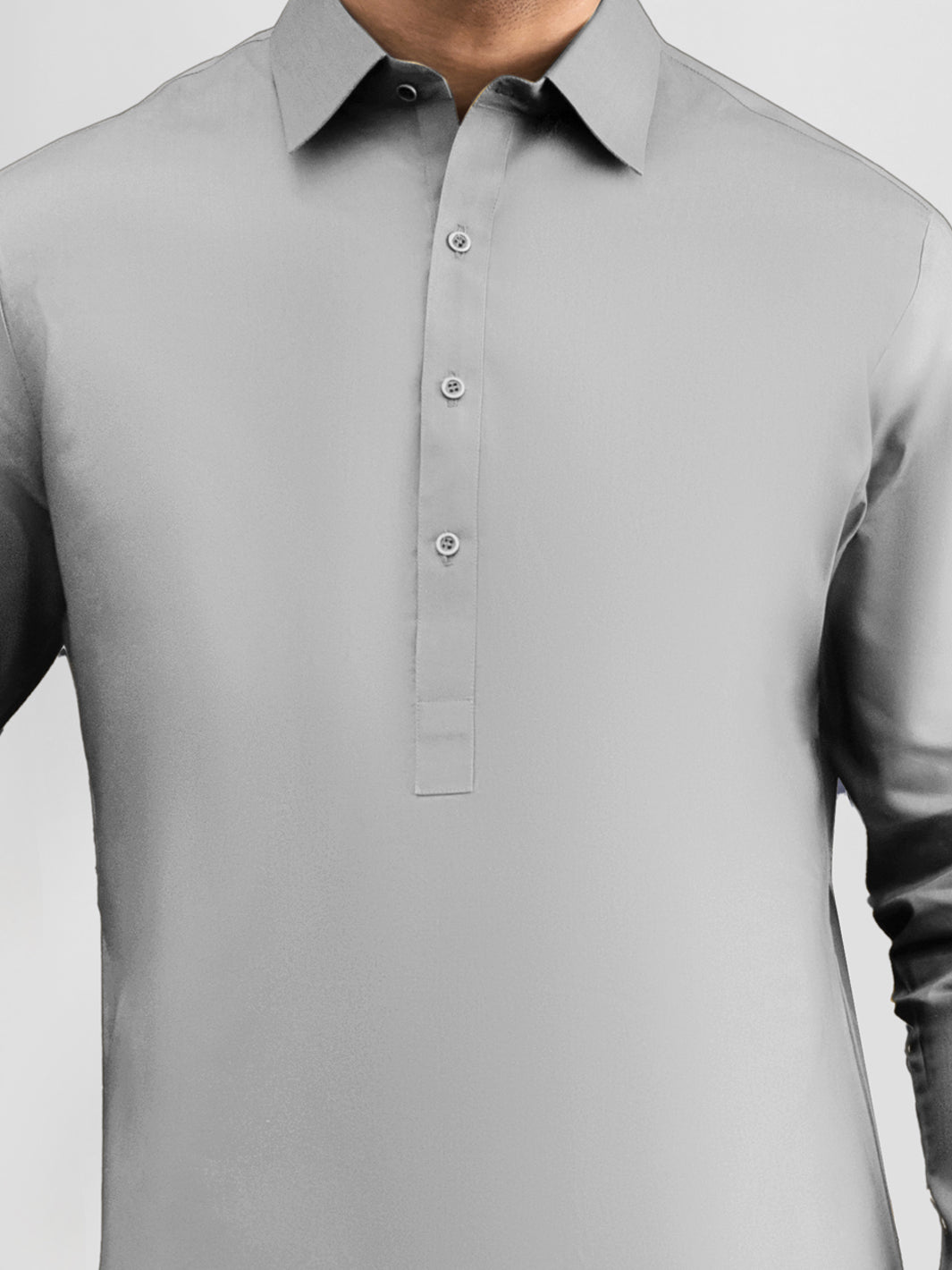 Grey Cotton Unstitched Fabric | PMU 1017