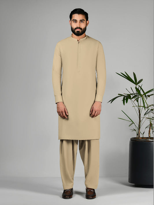 Camel Latha Unstitched Fabric | PMU 1020