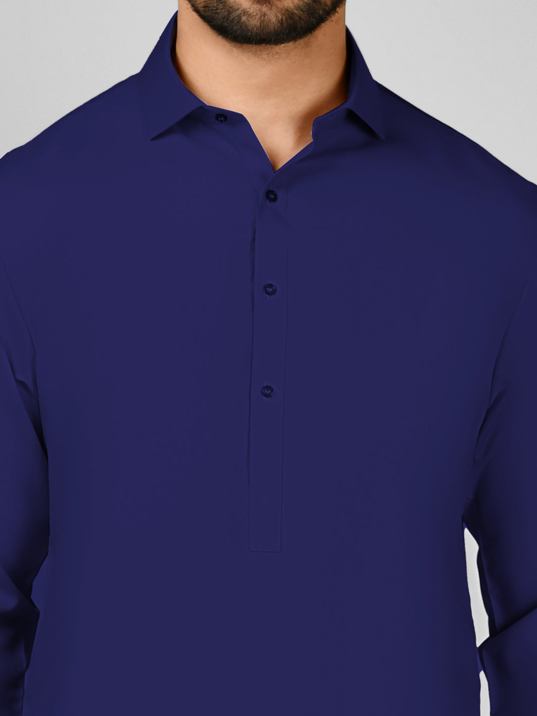 Blue Blended Unstitched Fabric | PMU 1003